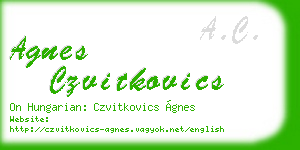agnes czvitkovics business card