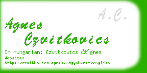 agnes czvitkovics business card